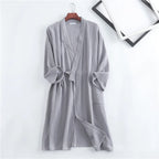 New Spring And Autumn Japanese Kimono Robe Couple Cotton Crepe Bathrobe Men And Women Kimono Robe Robes For Women Sleepwear - Matrix-studios.com