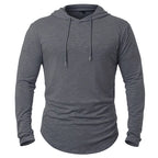 Men's Lightweight Athletic Hoodies Long Sleeve Workout Sport Hooded Shirt Casual Gym Running Jogger Shirt Pullover Sweatshirt - Matrix Studios