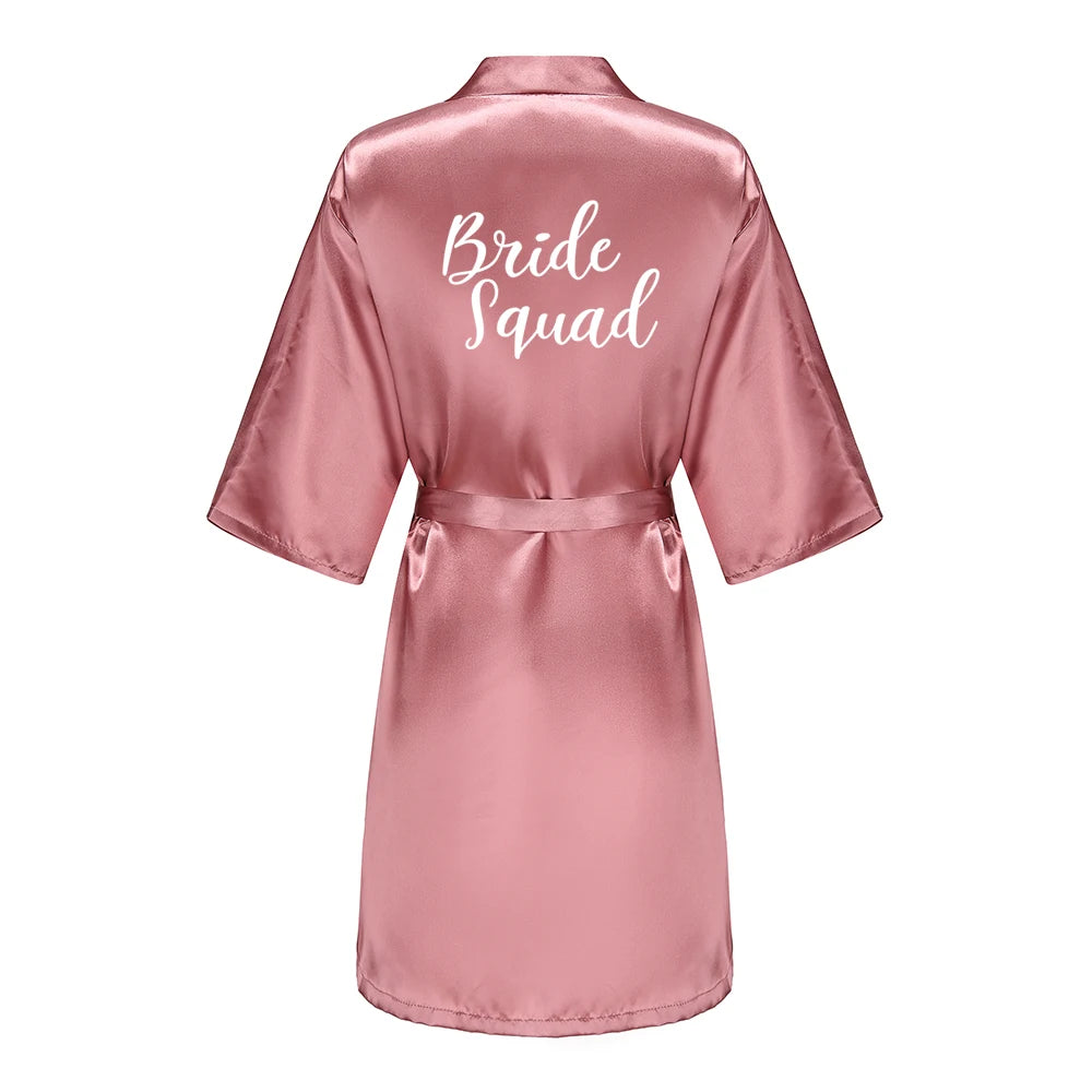 Wedding Bride Bridesmaid Robe Dressing Gown Sexy Women Bathrobe Nightgown Short Sleepwear Casual Flower Kimono Geisha M L XL - Matrix-studios.com
