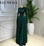 CM.YAYA Women O-neck Long Sleeve Pleated Inner A-line Maxi Dress 2026 Evening Sexy Party Birthday Vacation Long Dresses Vestidos - Matrix-studios.com