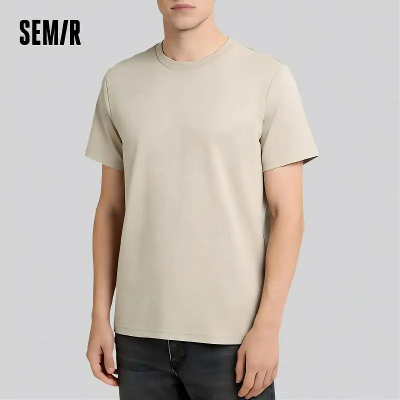 Semir Short Sleeve Men T-Shirt Cotton 2026 Summer New Man Clothing Thin And Versatile T Shirt Couples Solid Color Tops - Matrix Studios