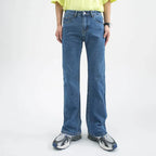 Men High Street Hip Hop Casual Small Flare Denim Jeans Pant Male Japan Korea Style Streetwear Vintage Denim Trousers Pant - Matrix Studios