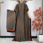 Muslim Abayas For Women 2023 New Fashion Printed Silk Soft Loose Femme Elegant Robe African Maxi Party Dresses With Belt Turban - Matrix-studios.com