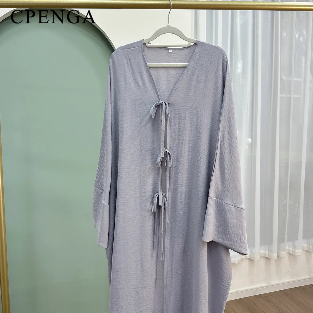 Ramadan Saudi Arabia Black Muslim Modest Cardigan for Women Eid Dubai Open Abaya Dress Luxury Islamic Turkey Party Vacation Robe - Matrix-studios.com