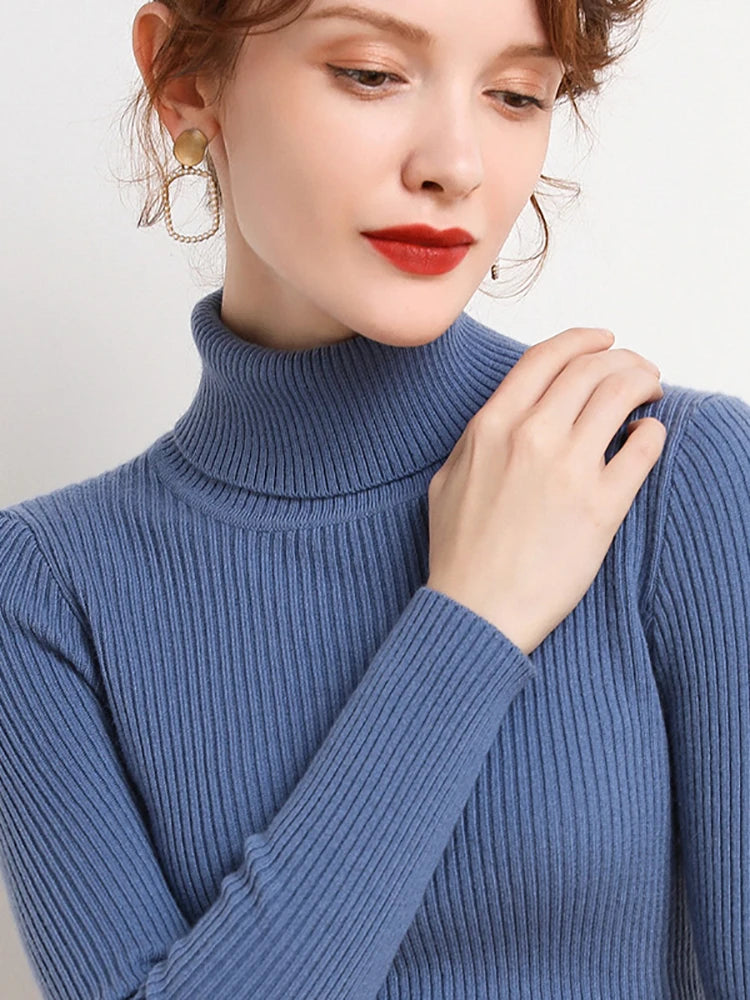 Heliar Women Fall Turtleneck Sweater Knitted Soft Pullovers Cashmere Jumpers Basic Soft Sweaters For Women 2026 Autumn Winter - Matrix-studios.com