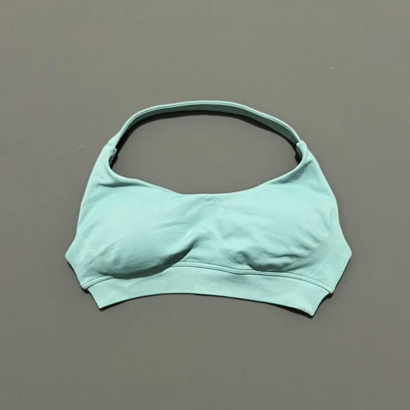 Sports Bra Women Seamless Yoga Halter Bra Top High Support Open Back Bra Fitness Push-up Activewear Workout Gym Underwear - Matrix-studios.com