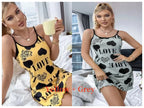 Summer New Women's Nightgown Beauty Back Thin Section Of Home Wear Sexy Halter Short Skirt Love Cartoon Cute Printing Pajamas - Matrix-studios.com