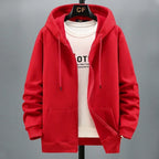 Big Size Hoodie Men Hood Long Sleeve Sweatshirt Male Zip-up Loose Cotton Fleece-lined Casual Top Zipper Large Fat Plus 10XL 12XL - Matrix Studios