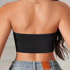 Women's Strapless Bra Sexy Seamless No Padding Front Button Bra Comfortable Smooth Women's Half Cup Silicone Non-slip Underwear - Matrix Studios