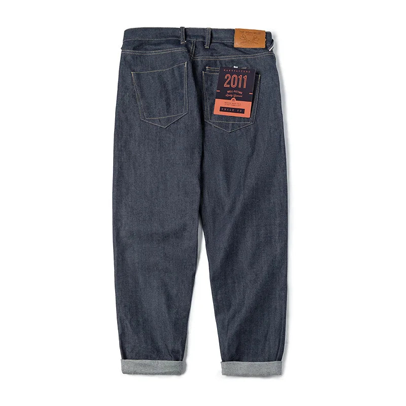 Maden Vintage 13.5oz Heavyweight Selvedge Raw Denim Jeans Men's Straight Fit Cotton Jeans Casual Pocket Trousers Fall Winter - Matrix Studios