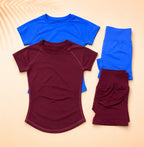 Women Short Sleeve Yoga Set Gym Workout Outfit Fitness Activewear Seamless Sportswear Running Exercise Shorts Set