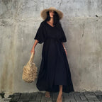 Plus Size Womens Caftan Plus Size Kaftans Casual V Neck Caftans Long Soft Beach Maxi Dress for Summer - Matrix Studios