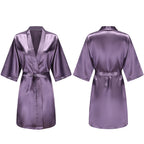 Women's Pure Short Silky Robes Bridesmaid Bride Party Satin Robes Sleepwear
