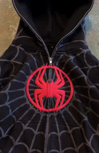 American Spider Pattern Embroidery Zip Up Hoodie Y2K Mens Womens Gothic Harajuku Jacket Fashion Hoodie Sweatshirt Casual Clothes
