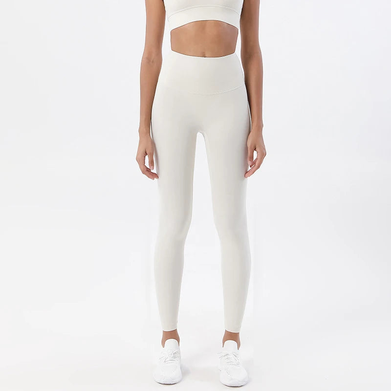 SOISOU Nylon Yoga Pants Gym Leggings Women Girl Fitness Soft Tights High Waist Elastic Breathable No T Line Sports Pants - Matrix-studios.com