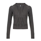 Casual Streetwear Basic Hooded Pockets Sweatshirt Tracksuit Solid Long Sleeve Hoodies Women 2024 Autumn Spring Fashion - Matrix Studios