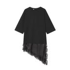 MUJER Polo Lace Women's T-shirt Asymmetric Tank Tops for Woman Short Sleeve Funny Woman T-shirts Streetwear Casual Tops Ladies - Matrix-studios.com
