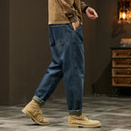 Men's 95% Cotton Jeans High Quality Loose Harem Pants Fashion Baggy Casual Outdoor Work Denim Pants Brand Men's Clothing - Matrix Studios