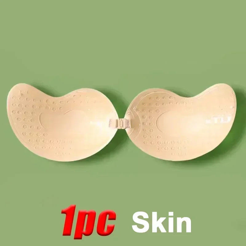 Invisible Push Up Bras Women Backless Strapless Bra Nipple Cover Front Closure Bralette Underwear Silicone Self-Adhesive Bra Pad - Matrix Studios