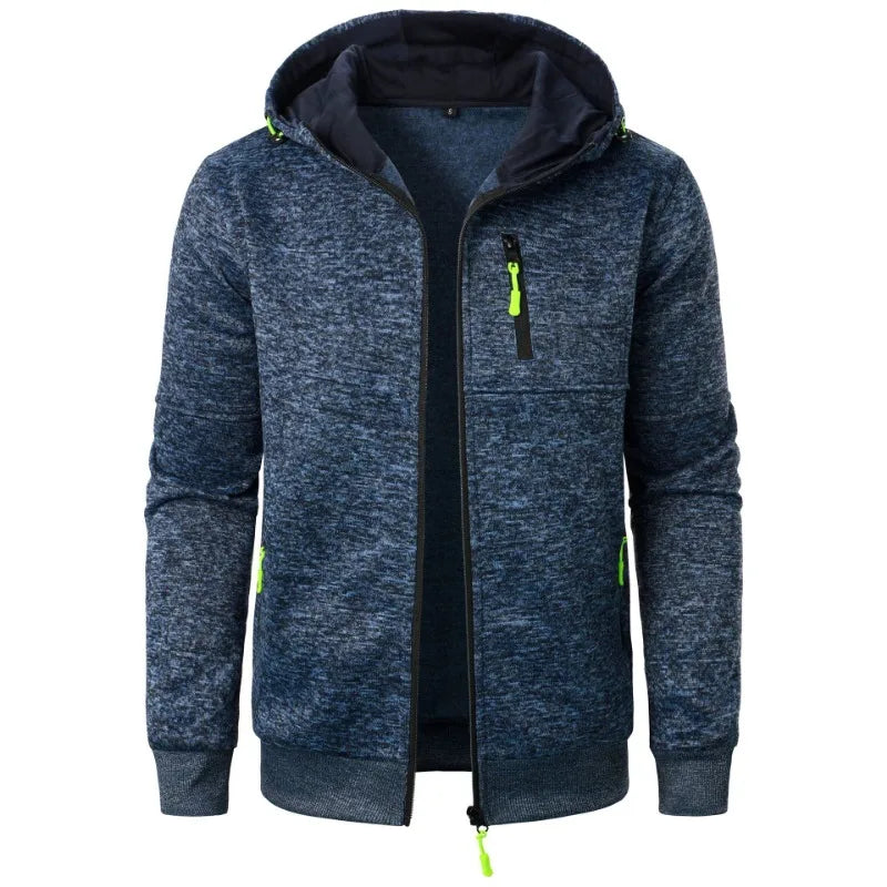 New Streetwear Men's Long Sleeve Sweatshirts for Men Zipper Hooded Oversize Winter Warm Jacket Coat Outdoor Tracksuit Men - Matrix Studios