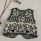 Women Floral Embroidered Crochet Vest Top Summer Beach Cover Up Cardigan Waistcoat Boho Chic Vacation Outfit - Matrix Studios