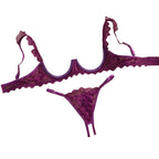 Women's Lingerie Ultra Sexy Open Bra Thong Sets Romantic Lace Underwear Hollow Ultra Thin Lingerie Set Intimate Erotic Lingerie - Matrix-studios.com
