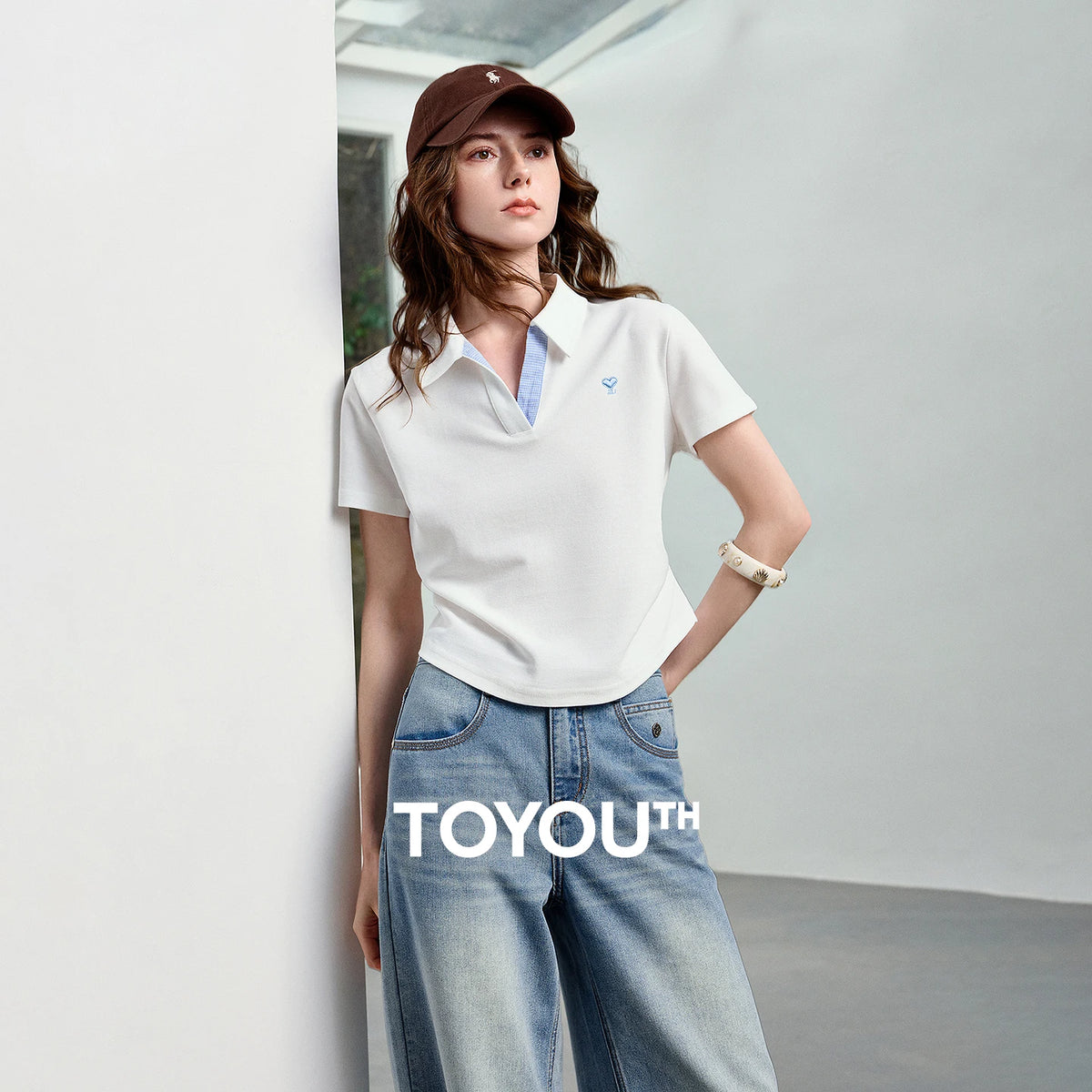 TOYOUTH Women Polo T-Shirt 2026 Summer New Regular Fit Short Length Waist Cinched Smart Casual Light Sporty Trendy Tops - Matrix-studios.com