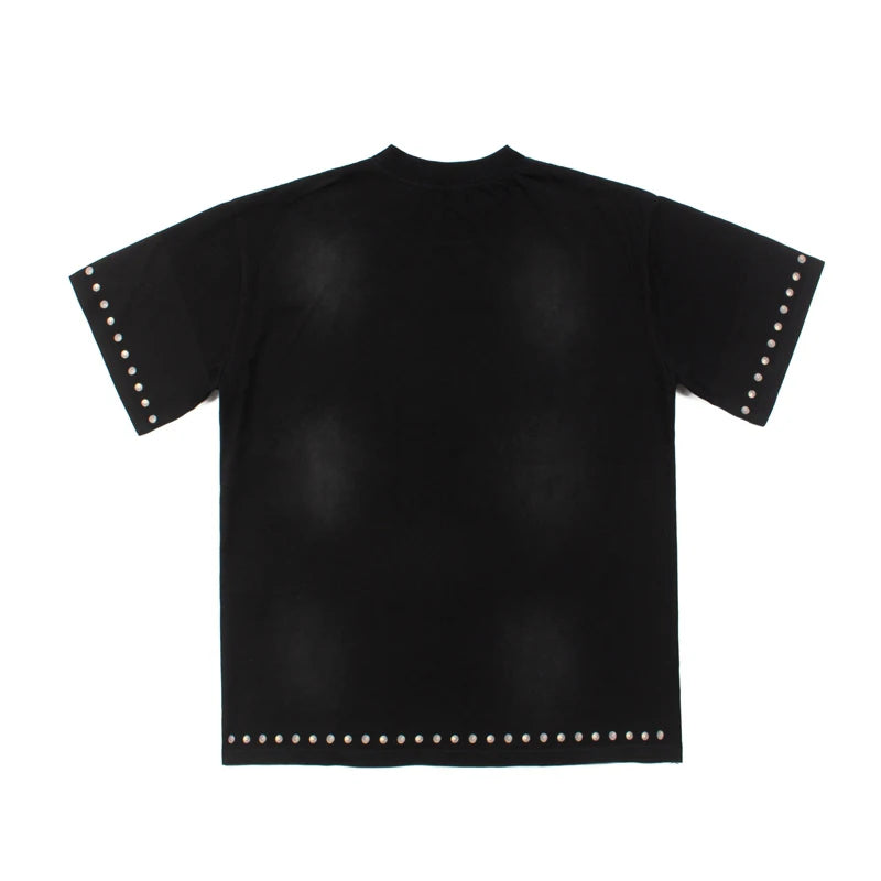 SATOSHI Hip Hop Street Short Sleeve T-Shirt Celestial Eye Double Hands Print Retro Distressed TShirt Trend Casual Summer Top Tee - Matrix-studios.com