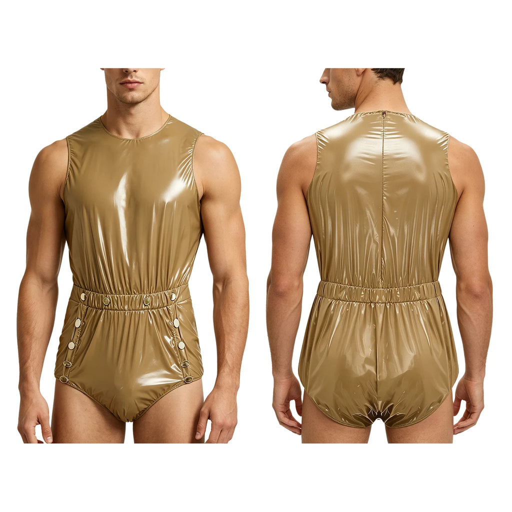 Men Women Waterproof Glossy Bodysuit Leak-proof Washable Diaper Cover Elderly Bedridden Special Needs Adaptive Jumpsuit Swimwear - Matrix Studios