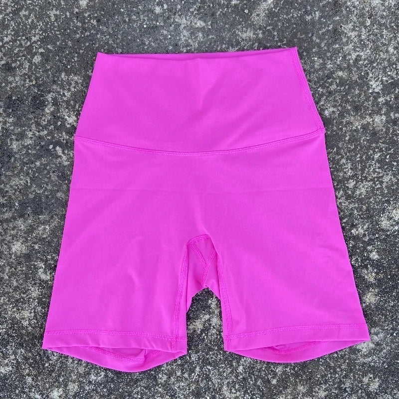 Solid Color Women Fitness Sports Short High Waist Yoga Short Leg Cycling Comprehensive Training Jog Squat Proof Internal Pocket - Matrix Studios