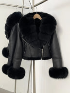 OFTBUY Short Faux Leather Fake Fur Inner Jacket Female New Winter Real Fox Fur Collar and Cuffs Clothes Women Thick Warm Coat - Matrix Studios