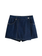 Nlzgmsj  Summer Women's Casual Sets Fashion Mini Skirt Shorts Sets Denim Short Shirt Top Sets For Women Street Women Outfit - Matrix-studios.com