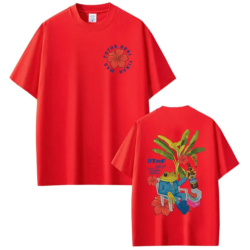 Rapper Bad Bunny T-shirt Debi Tirar Mas Fotos DTMF World Tour T Shirts Men's Women Fashion Vintage Hip Hop T-shirts Streetwear - Matrix Studios