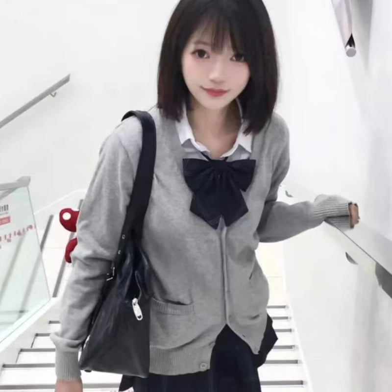 Original anime yellow jk uniform sweater 2025 new autumn and winter Japanese knitted cardigan college style jacket women's top - Matrix Studios