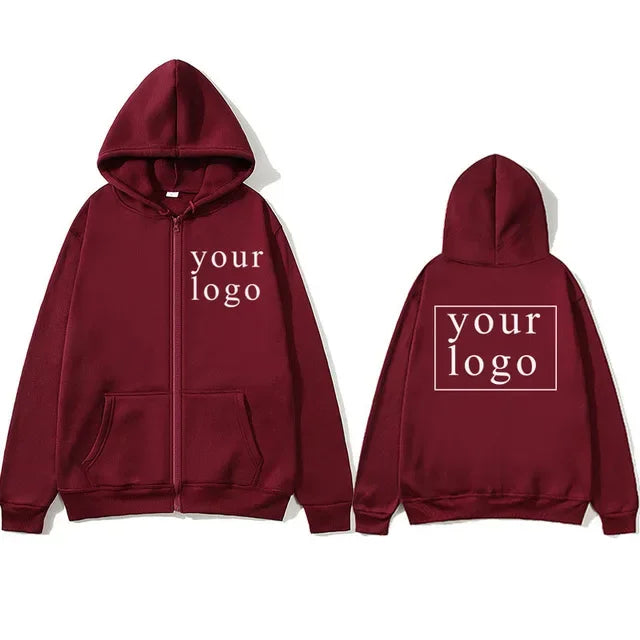 2024 New Fashion Your Own Design Brand Logo/Picture Personalized Custom Anywhere Men Women DIY Zipper cardigan hoodie - Matrix Studios