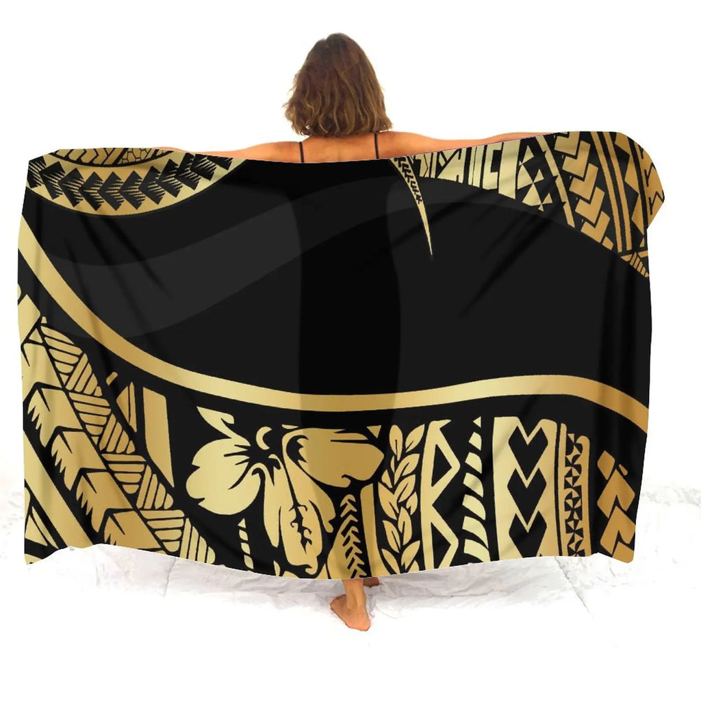 Tax Free Retro Tribal Ethnic Polynesian Women Seaside Sexy Style Sarong Soft And Comfortable Fabric Samoan Pattern Print Design - Matrix Studios