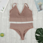 2Pcs Bra Set Underwear Set Women Panties Sexy G-String Seamless Bralette Female Lingerie Soft Tank Crop Top - Matrix Studios