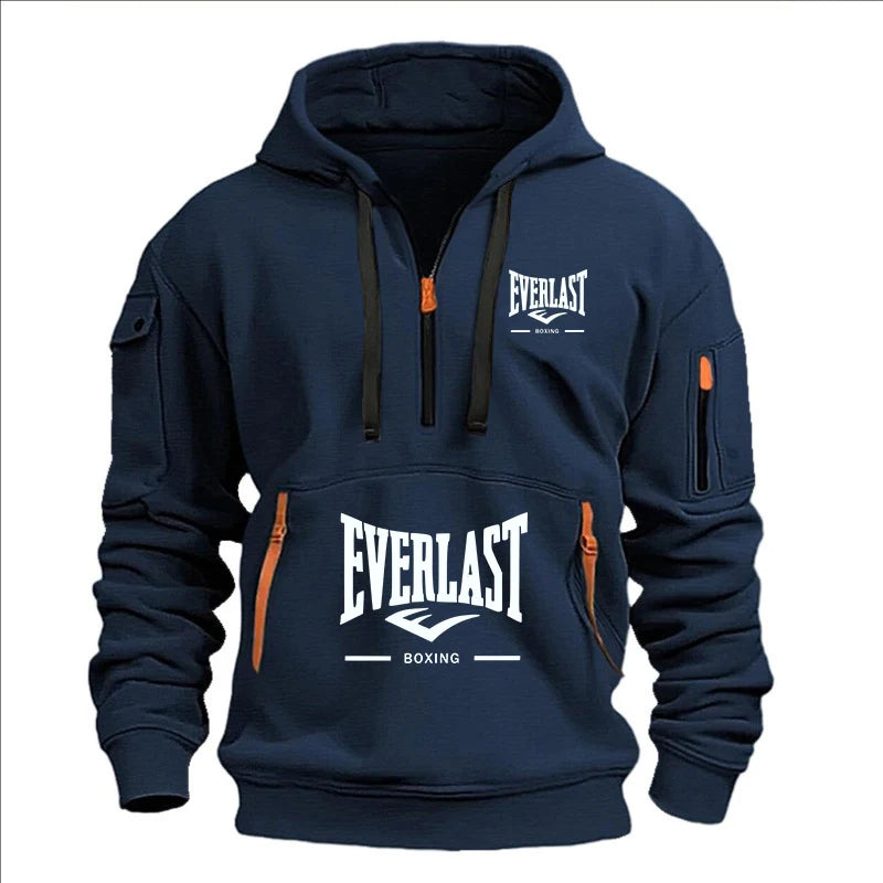 Fashion autumn and winter men's brand clothing multi-zipper design printed hoodie casual sweatshirt loose hooded jumper - Matrix Studios