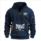 Fashion autumn and winter men's brand clothing multi-zipper design printed hoodie casual sweatshirt loose hooded jumper - Matrix Studios