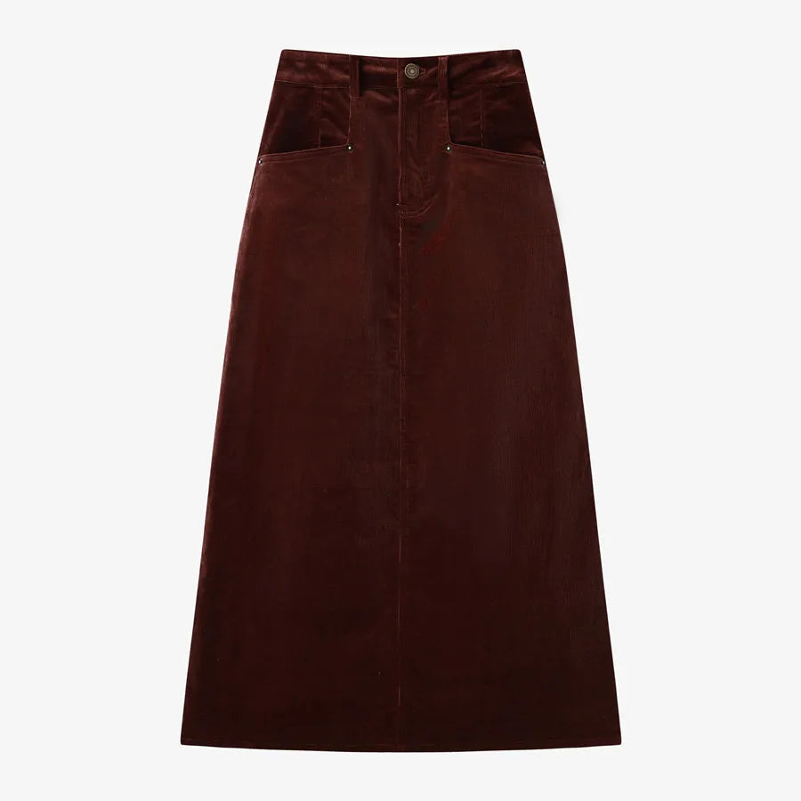 AS 2024 Retro corduroy skirt a little stretch + soft super high stretch closed-fit basic tops  (ship out in 1 day) - Matrix-studios.com