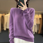 100% Merino Wool Sweater Women O-neck Cashmere Knitwear Female Pullover Autumn Winter Casual Tops Solid Color Soft  Clothing - Matrix Studios
