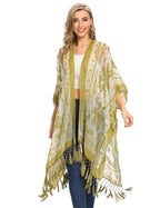 MJSERECA New Bohemian Burnt Plush Kimono for Woman Long Cardigan With tassel Beach Cover-up Casual Cardigan Shawl Chiffon Shirt - Matrix Studios