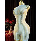 1PC Sexy Women Fishnet Cover Up Without Bikini Hollow Out Bodycon Dress  See Through Beachwear Summer Women's Swimwear BD0419 - Matrix Studios