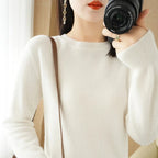 Autumn And Winter Cashmere Sweater Women's Crew Neck Pullover Casual Knitted Top Women's Short Undercoat Fashion 18 Colors - Matrix-studios.com