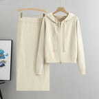 2025 new women's Knitted Cardigan High Waisted Buttocks Wrapped  Skirt 2 Piece Suits Luxury Hot Diamond Fashion Sets - Matrix-studios.com
