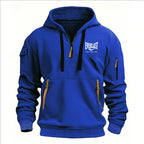 Fashion autumn and winter men's brand clothing multi-zipper design printed hoodie casual sweatshirt loose hooded jumper - Matrix Studios