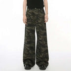IEFB Vintage Camouflage Men's Jeans Fashion Washed Casual Wide Leg Denim Pants Autumn Winter Loose Male Trousers Old Blue 9C354 - Matrix Studios