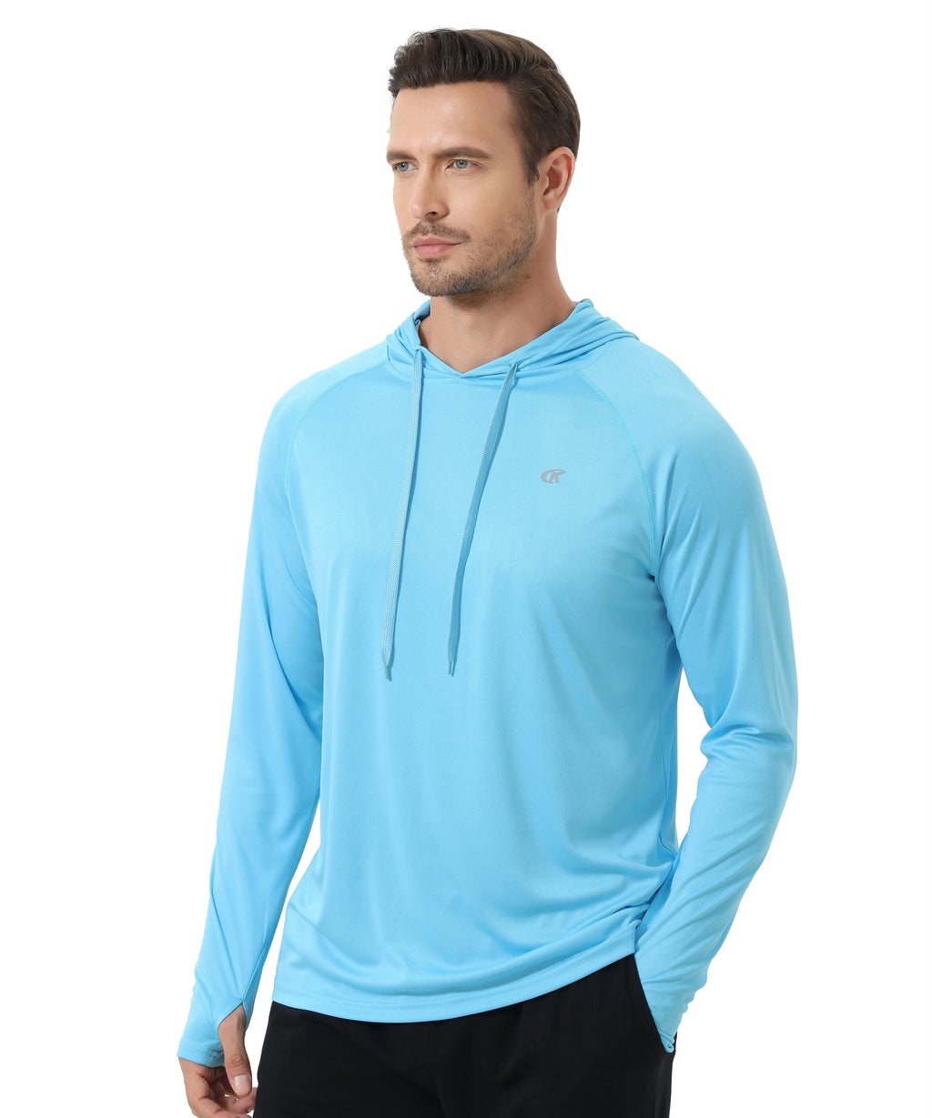 Summer Men's Long Sleeve UPF 50+ Hoodie T-Shirts, Rash Guard Quick Dry T-shirt Outdoor Sport Running Pullover - Matrix Studios