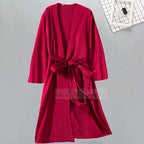 Sexy Women Rayon Kimono Bathrobe WHITE Bride Bridesmaid Wedding Robe Set Lace Trim Sleepwear Casual Home Clothes Nightwear - Matrix-studios.com