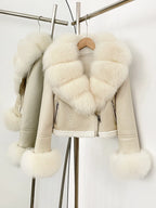 OFTBUY Short Faux Leather Fake Fur Inner Jacket Female New Winter Real Fox Fur Collar and Cuffs Clothes Women Thick Warm Coat - Matrix Studios